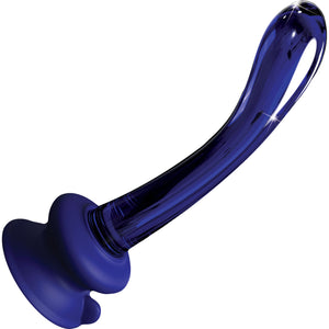 Icicles No. 89 Glass G-Spot Dildo With Flexible Suction Cup Base - Blue