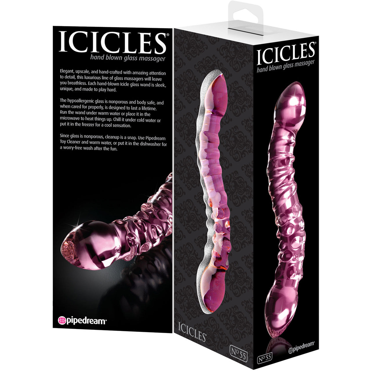 Icicles No. 55 Pink Glass G-Spot Dildo Icicles No. 55 Pink Glass G-Spot Dildo