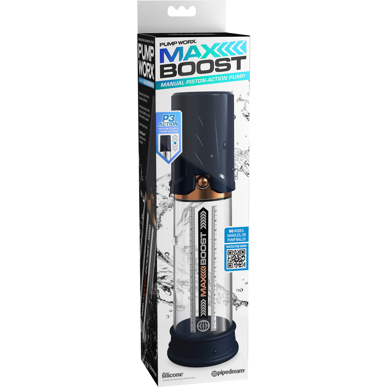 Pump Worx Max Boost Penis Pump By Pipedream - Blue & Clear