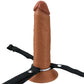 Fantasy X-tensions Elite 8" Hollow Silicone Strap-On Dual Density Dildo & Harness Kit - Caramel