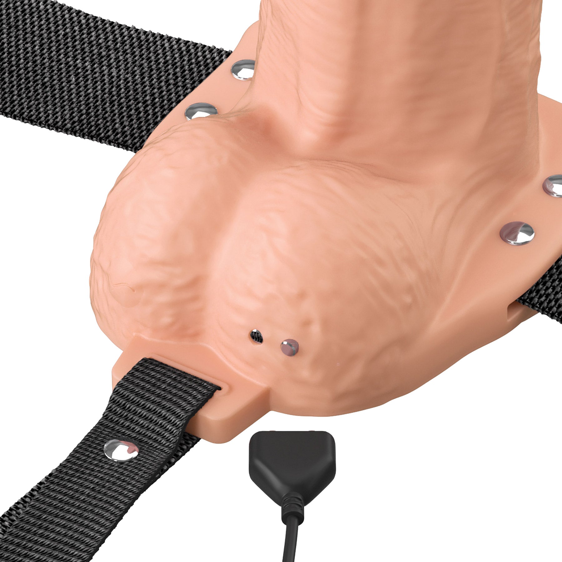 Fantasy X-Tensions Elite Vibrating Silicone Dual Density 6" Hollow Strap-On Dildo - Vanilla