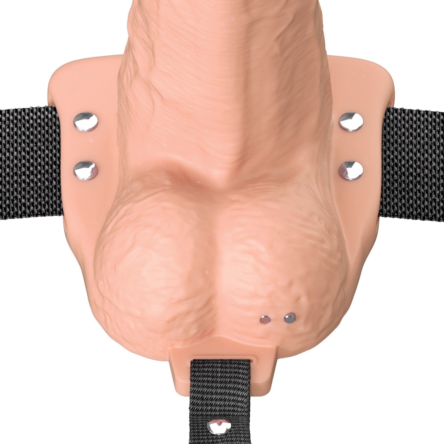 Fantasy X-Tensions Elite Vibrating Silicone Dual Density 6" Hollow Strap-On Dildo - Vanilla