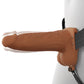 Fantasy X-Tensions Elite Vibrating Silicone Dual Density 6" Hollow Strap-On Dildo - Chocolate