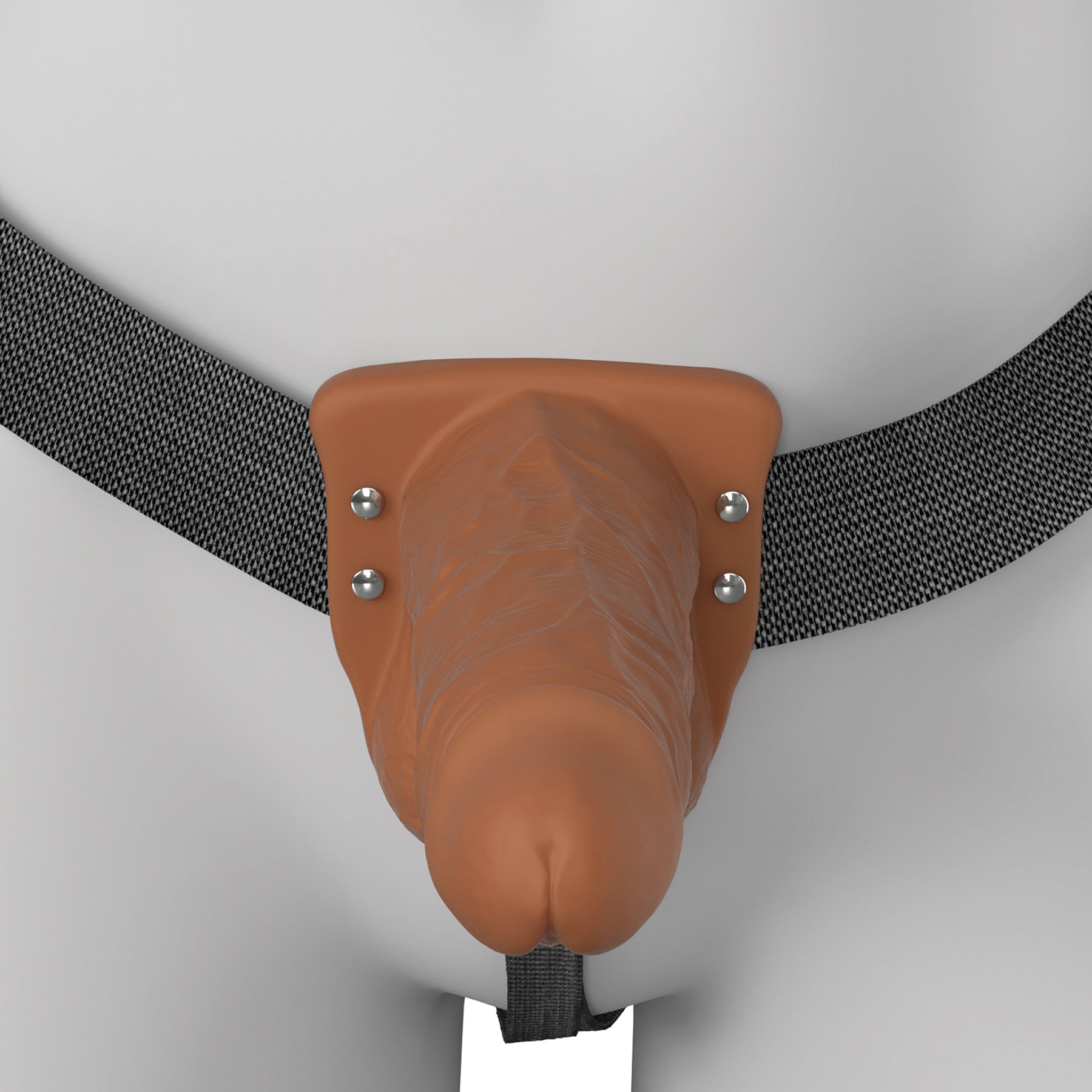 Fantasy X-Tensions Elite Vibrating Silicone Dual Density 6" Hollow Strap-On Dildo - Chocolate