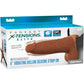 Fantasy X-Tensions Elite Vibrating Silicone Dual Density 6" Hollow Strap-On Dildo - Chocolate
