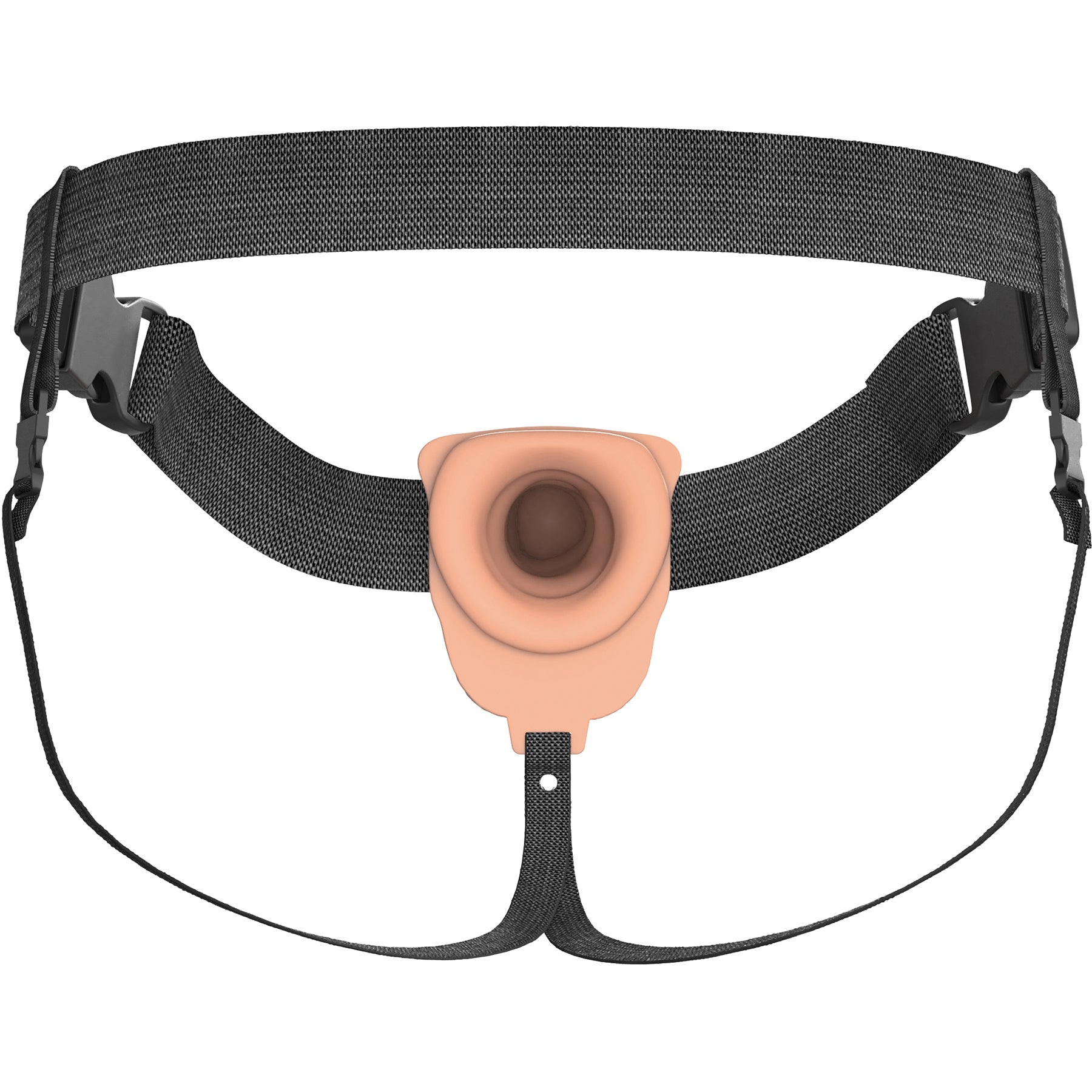 Fantasy X-Tensions Elite Vibrating Silicone Dual Density 7" Hollow Strap-On Dildo - Vanilla