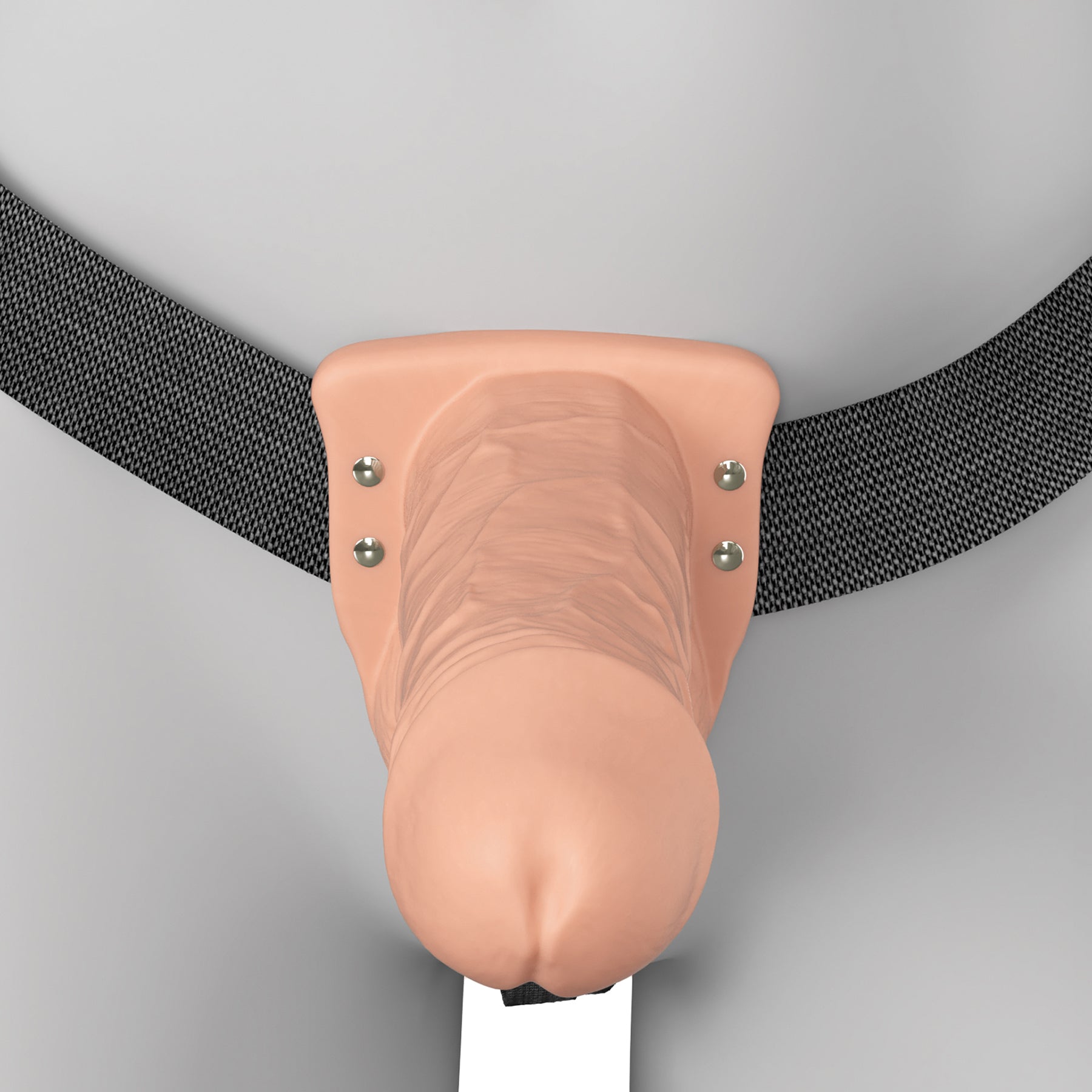 Fantasy X-Tensions Elite Vibrating Silicone Dual Density 7" Hollow Strap-On Dildo - Vanilla