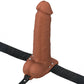 Fantasy X-Tensions Elite Vibrating Silicone Dual Density 7" Hollow Strap-On Dildo - Chocolate