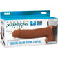 Fantasy X-Tensions Elite Vibrating Silicone Dual Density 7" Hollow Strap-On Dildo - Chocolate