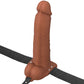 Fantasy X-Tensions Elite Vibrating Silicone Dual Density 8" Hollow Strap-On Dildo - Chocolate