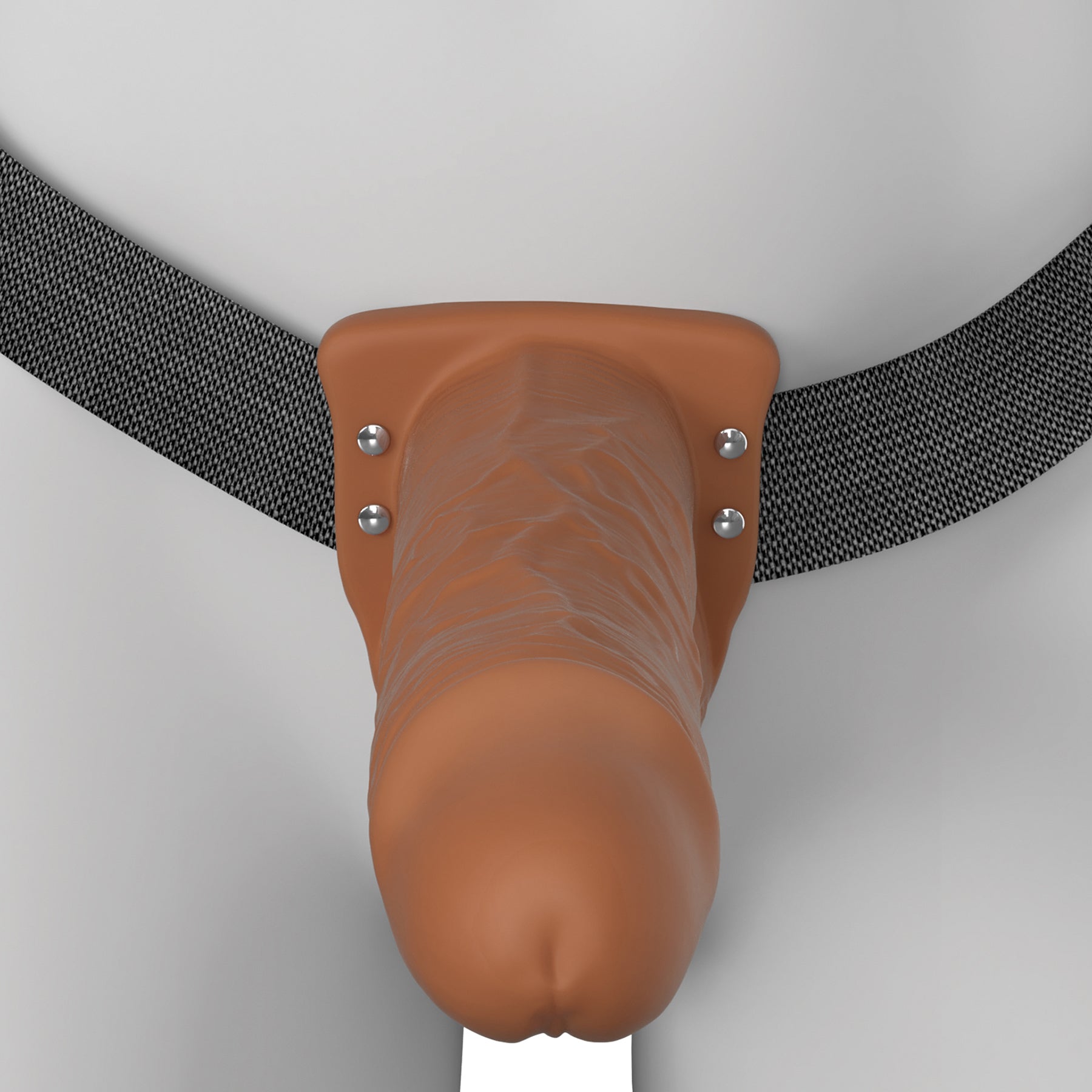 Fantasy X-Tensions Elite Vibrating Silicone Dual Density 8" Hollow Strap-On Dildo - Chocolate