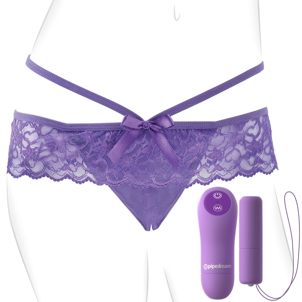 Fantasy For Her Crotchless Panty Thrill-Her - Remote Control Vibrating Panty