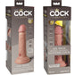 King Cock Elite Dual Density 6" Vibrating Silicone Suction Cup Dildo - Vanilla