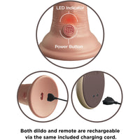 King Cock Elite Dual Density 9" Vibrating Silicone Suction Cup Dildo With Remote - Vanilla