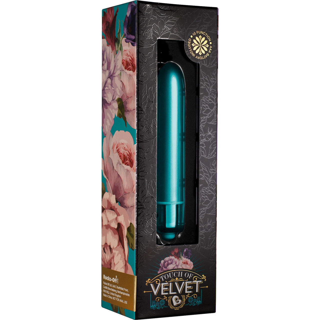 Touch Of Velvet Powerful 10 Function Vibrating Waterproof Bullet - Peacock Petals