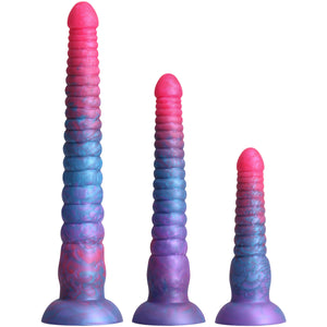 Colours Stacked Silicone Suction Cup Dildo - Pink & Blue