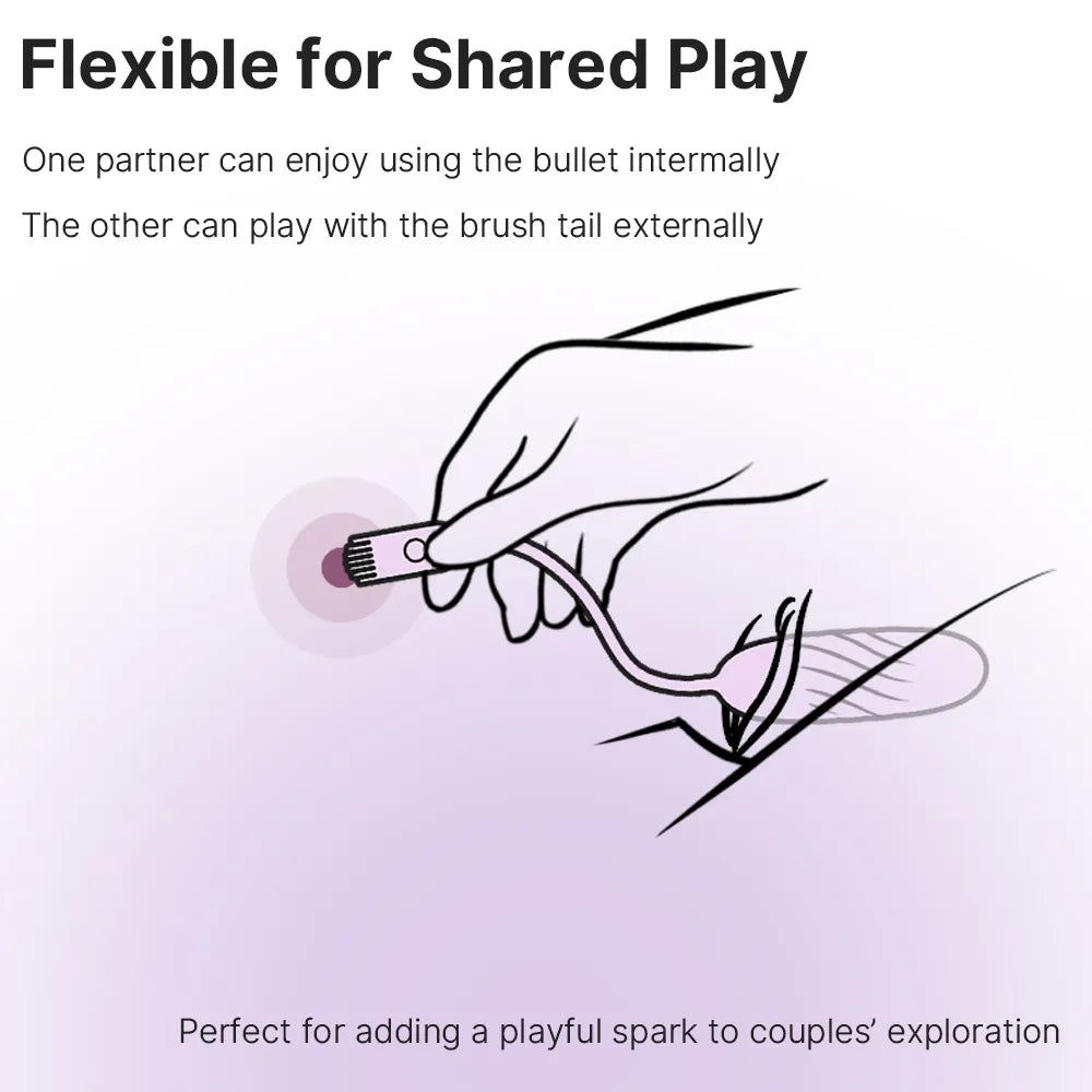 Svakom Plume Flexible Brush Tail Silicone Bullet Vibrator