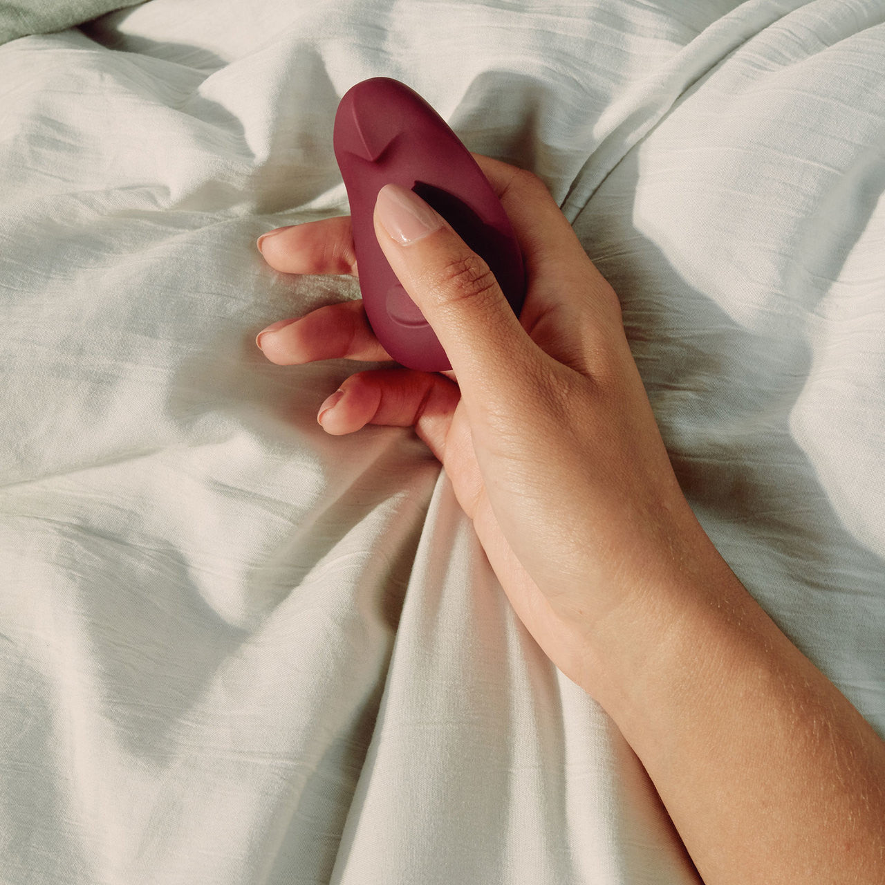 POM Silicone Rechargeable Flexible Waterproof Vibrator by Dame - Plum