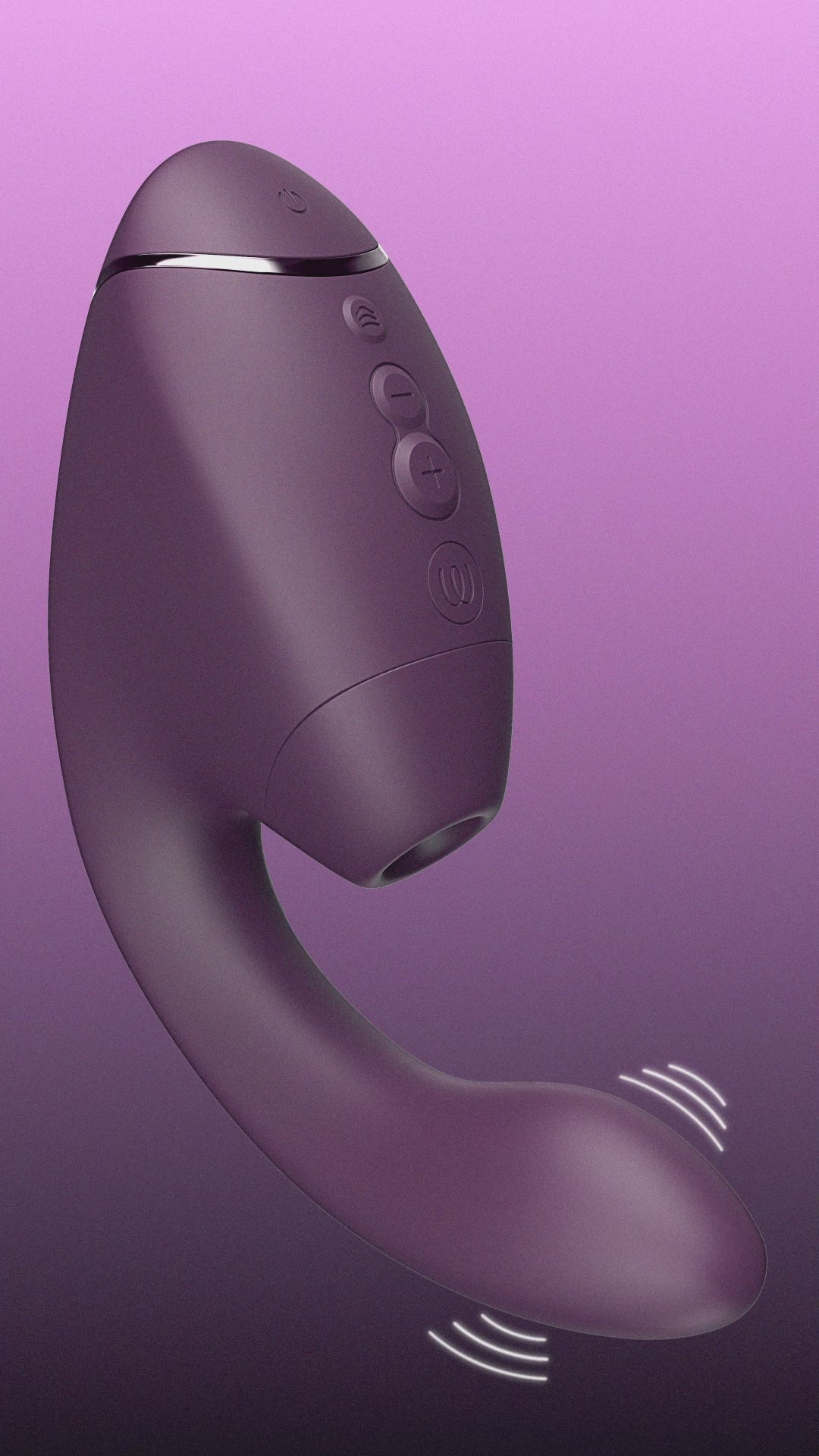 Load video: An advanced dual stimulator that unites Womanizer&#39;s revolutionary 3D Pleasure Air with We-Vibe&#39;s deep, rumbly G-Spot vibrations. This powerful combination is designed to create next-level blended orgasms that feel more natural, more intense, and more personal than ever before. Next-level Realism: More human-like sensations than ever before with revolutionary 3D Pleasure Air Technology, available for the first time in a dual stimulator. Advanced Controls: Endless combinations with 14 Pleasure Air Intensities, 14 Vibration Intensities, 10 Vibration Patterns, 3 Levels of Climax Control. Whisper Quiet: The quietest dual stimulator on the market, for completely discreet pleasure. Feature-rich: Next Duo has all of Womanizer&#39;s top features including Smart Silence, Afterglow, Climax Control, and a 100% waterproof design.
