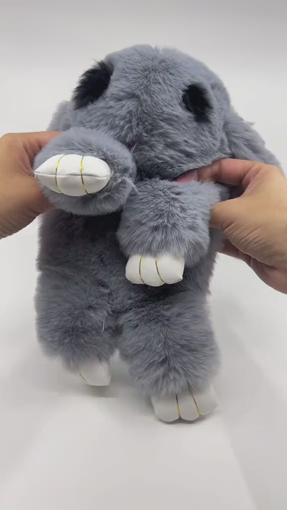 Load video: This Plushie Eyebrows Bunny Bag is the perfect handbag for any occasion where you just want to be different. Its adorable bunny design and fluffy texture make it both stylish and functional and the overstated eyebrows are hysterical.