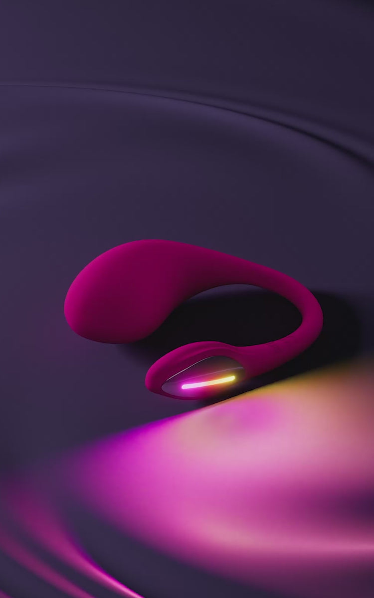 Load video: Experience innovation with the Lovense Lush 4. A G-curve design ergonomically contours to the G-Spot and stays in place for hands-free pleasure. This successor to the Lush 3 features an impressive array of upgrades;  Powerful Motor: The upgraded vibrator delivers up to 7000 vibrations per minute for intense G-Spot stimulation.  Rapid Charging: Improved fast charging facilitates up to 10 minutes of gameplay for every minute of charging, ensuring minimal downtime.  Dynamic LED Light: Customizable colors let you select your own visually striking and fun experience with lights that change modes.