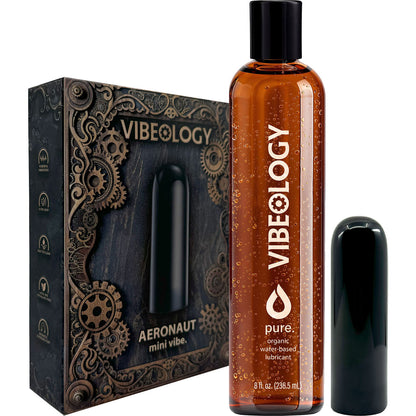 Perfect Pairings - The Aeronaut Powerful Mini Vibrator & 8 oz Pure Organic Lubricant By Vibeology