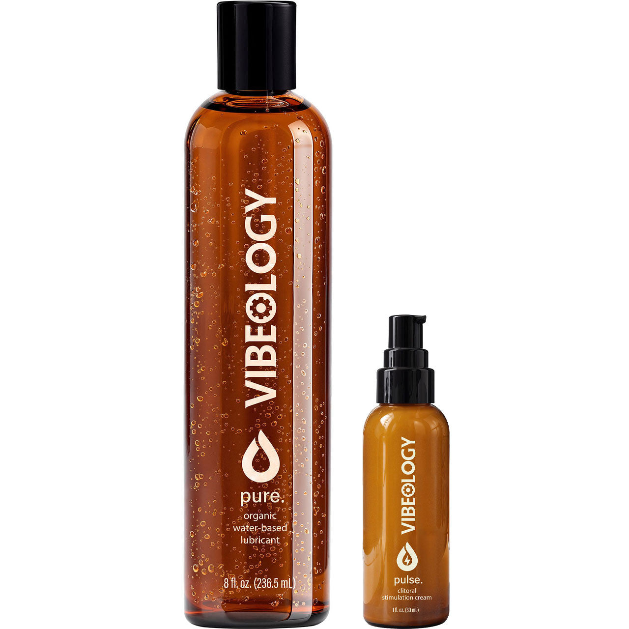 Perfect Pairings - 8 oz Pure Organic Lubricant & 1 oz Pulse Clitoral Stimulation Cream By Vibeology