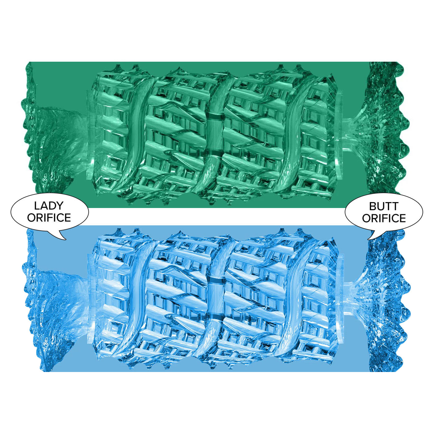 Fleshlight QUICKSHOT Alien Metallic Lady & Butt - Compact Masturbation Sleeve - Texture