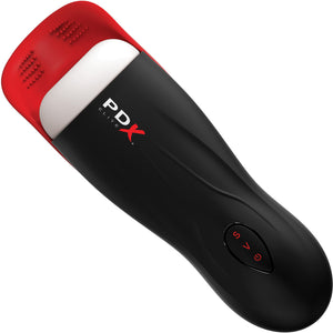 PDX Elite Fap-O-Matic Pro Sucking & Vibrating Penis Masturbator With Ball Massager By Pipedream