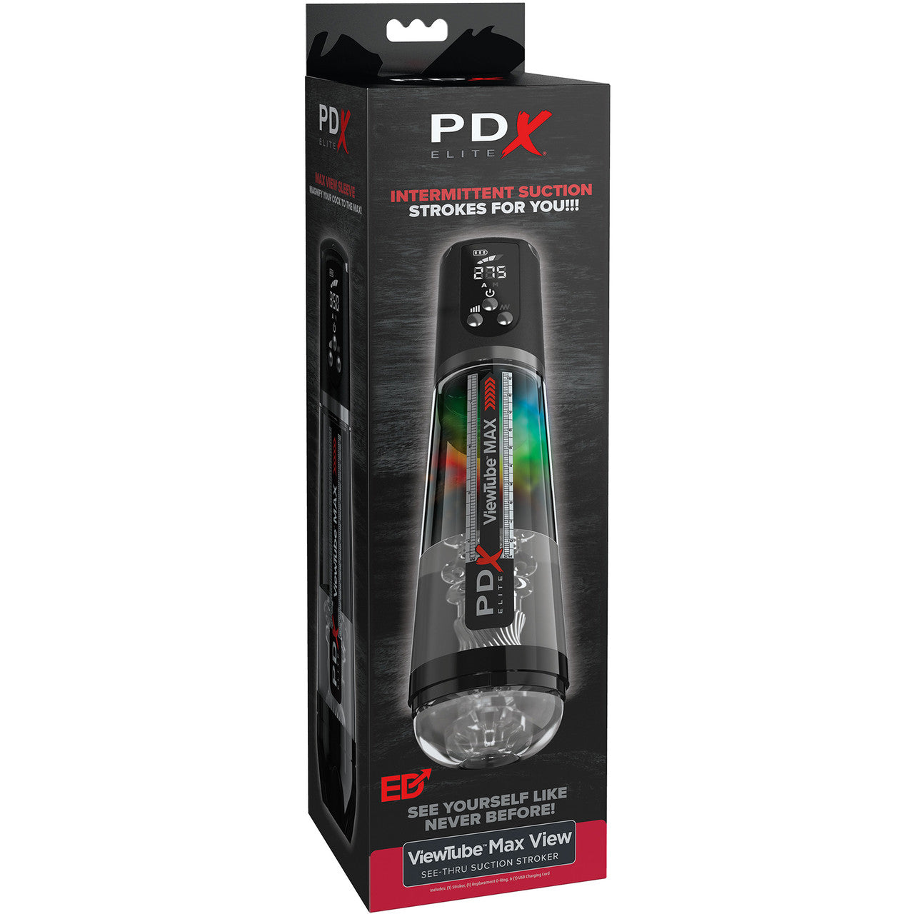 PDX Elite ViewTube Max View Rechargeable See-Thru Suction Stroker Penis Masturbator By Pipedream