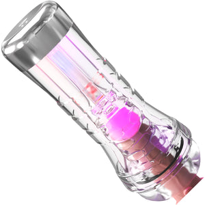 PDX Elite ViewTube See-Thru EZ-Grip LED Penis Stroker