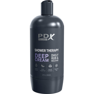 PDX Plus Shower Therapy Deep Cream Discreet Penis Stroker By Pipedream - Frosted