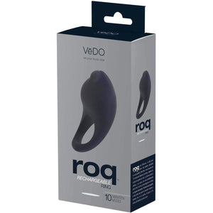 Roq Rechargeable Silicone Vibrating Cock Ring by VeDO - Just Black