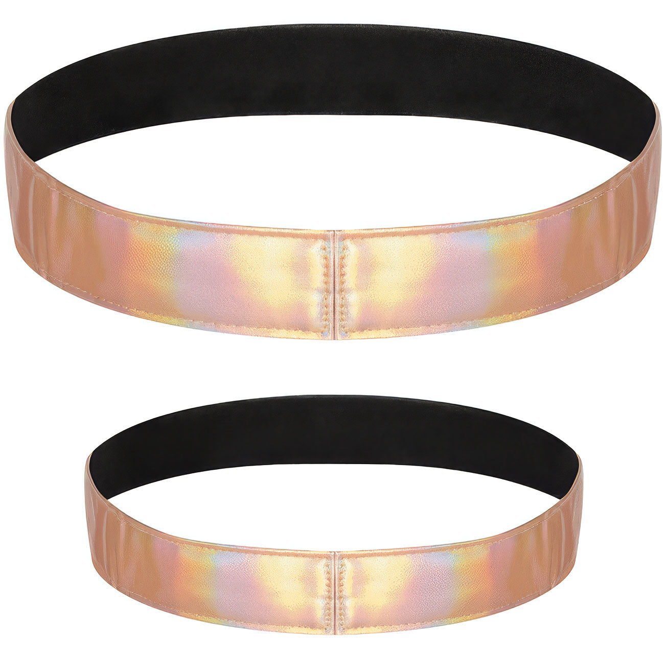 Strap-on-Me Curious Leatherette Strap-On Harness - Holographic Rose Gold