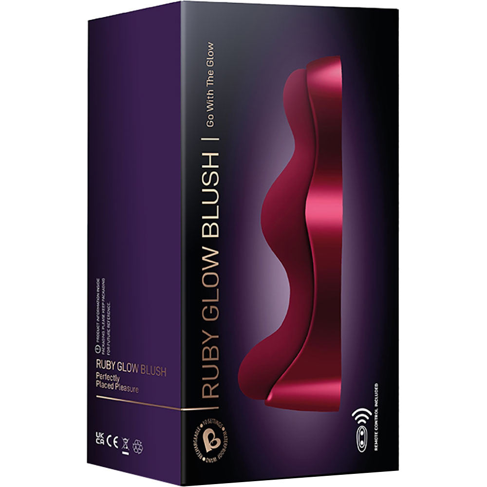 Ruby Glow Blush Silicone Ride On Vibrator & Wand Combination With Remote By Rocks-Off