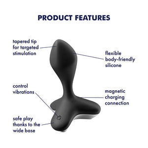 Satisfyer Game Changer Rechargeable Waterproof 12-Function Vibrating Butt Plug - Black