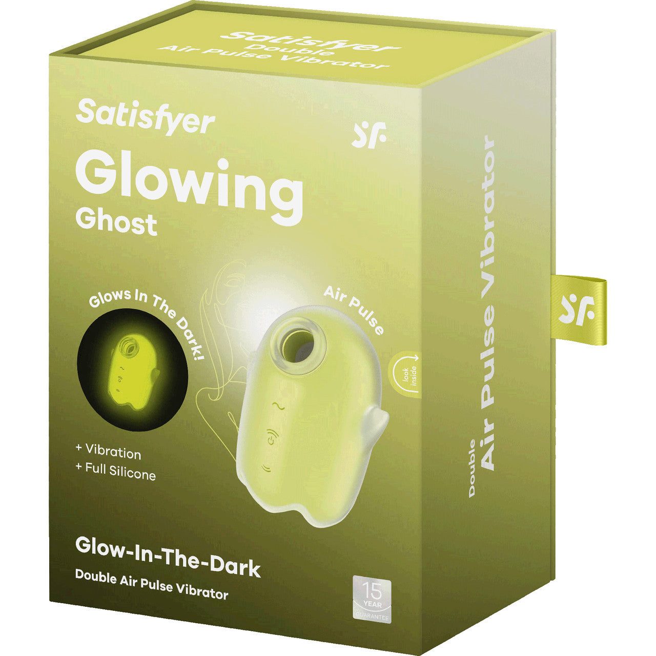 Satisfyer Glowing Ghost Glow In The Dark Pressure Wave Rechargeable Waterproof Clitoral Vibrator - Yellow