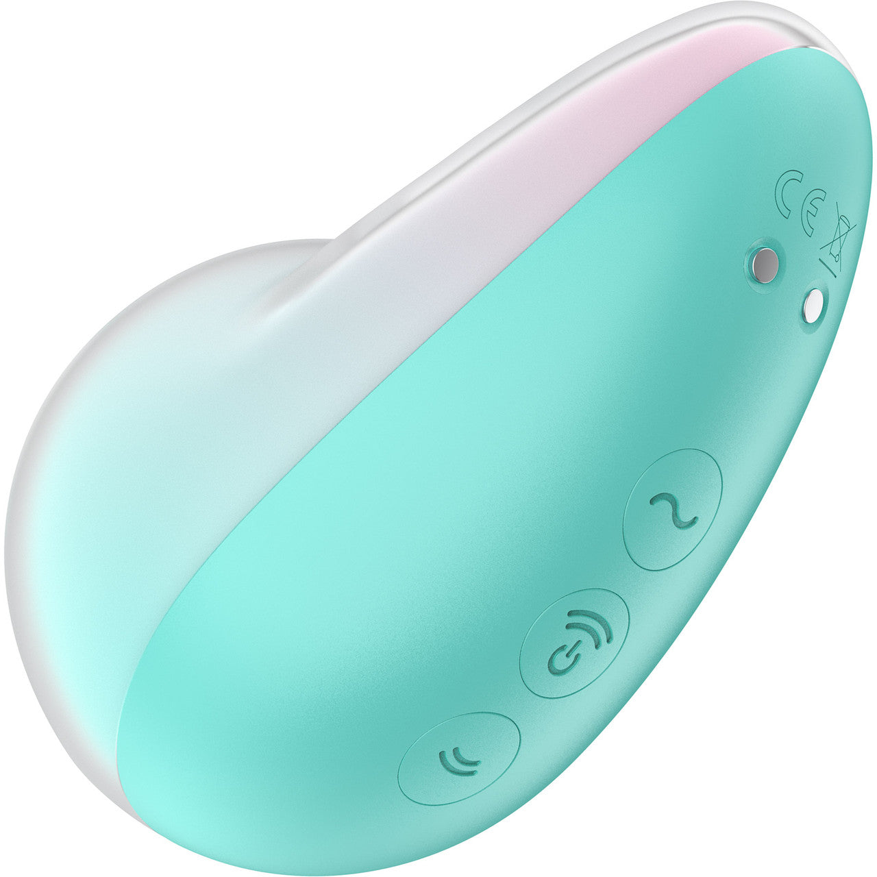 Satisfyer Pixie Dust Rechargeable Waterproof Silicone Air Pulse Clitoral Stimulator - Mint & Pink