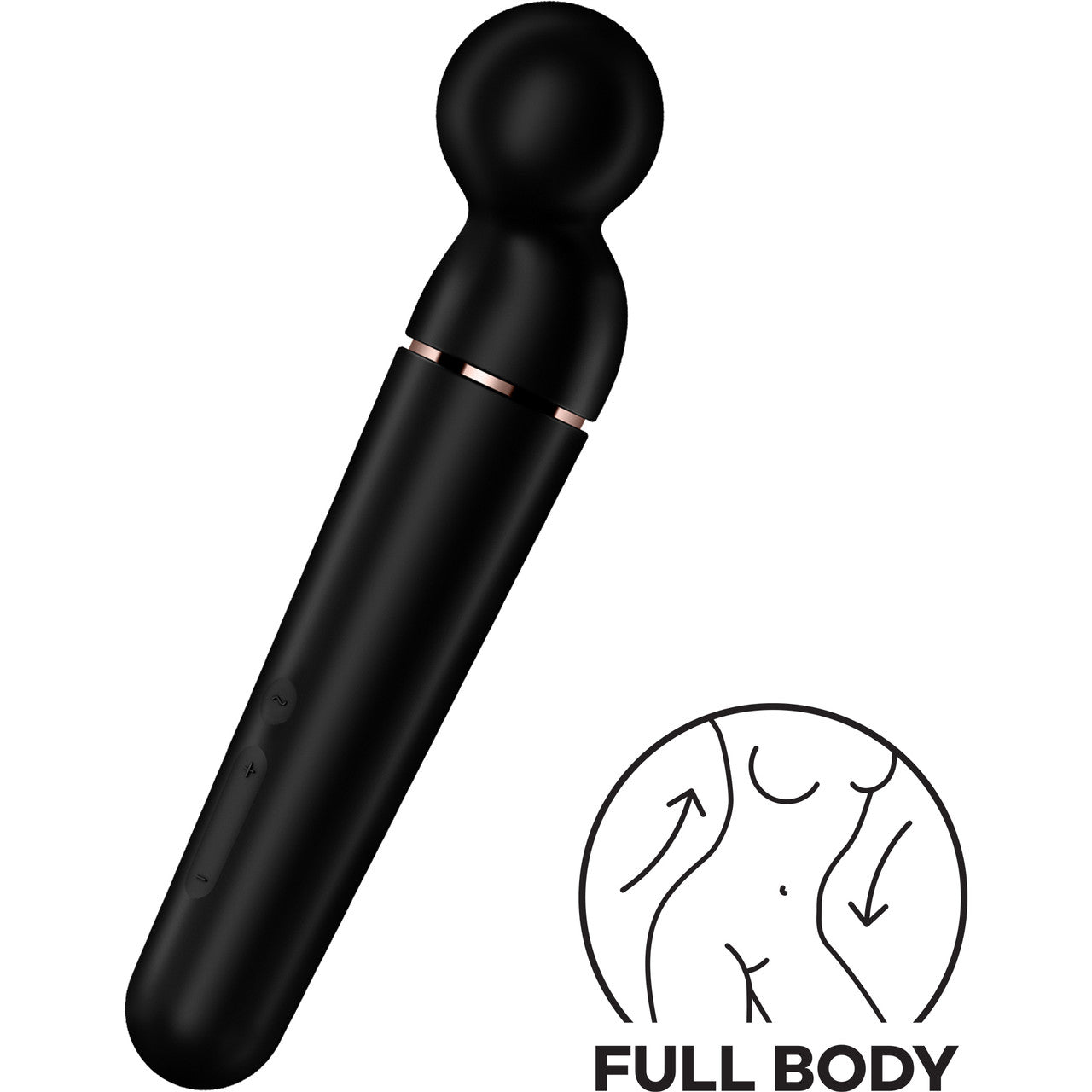 Satisfyer Planet Wand-er Silicone Rechargeable Waterproof Wand Style Vibrator - Black