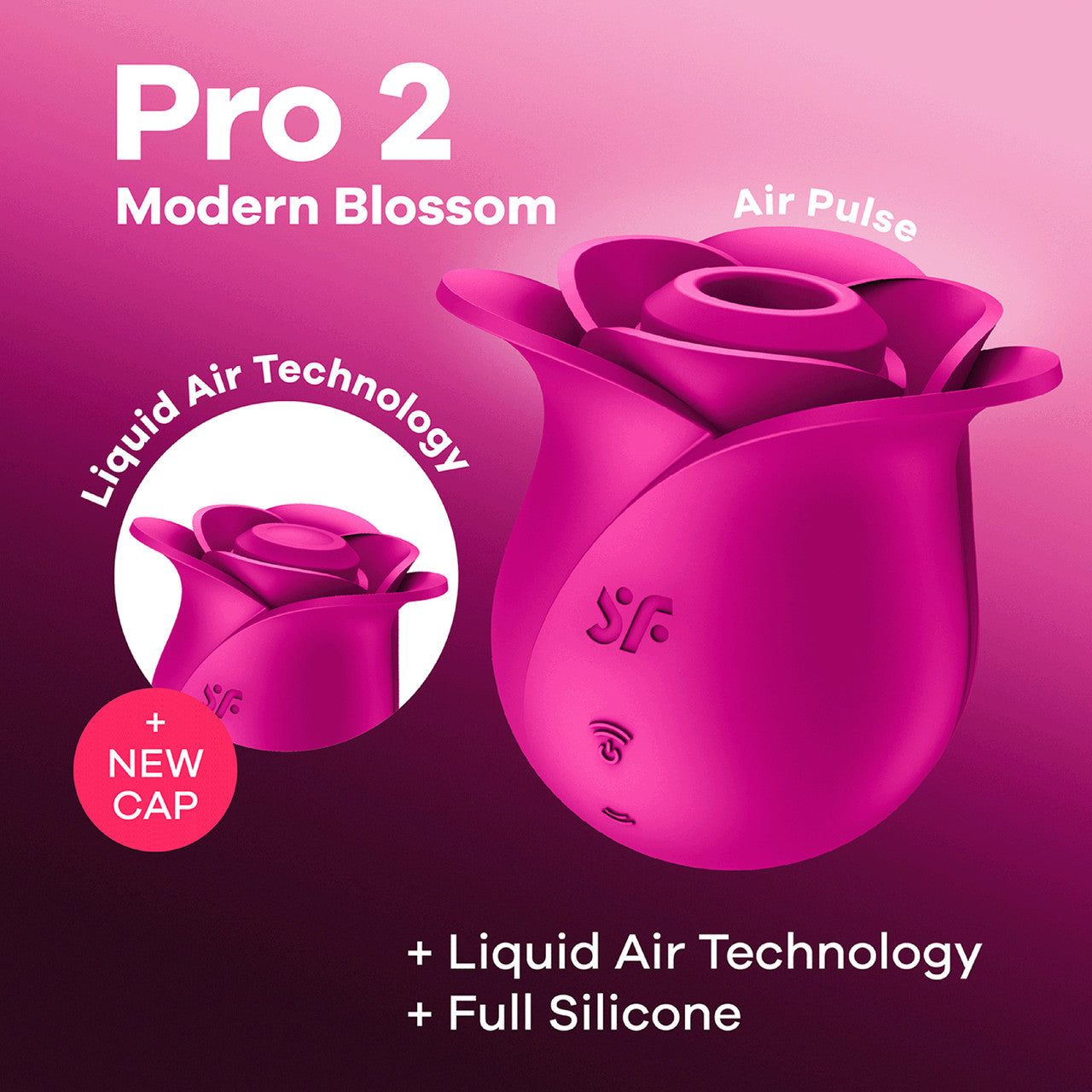 Satisfyer Pro 2 Modern Blossom Rechargeable Waterproof Silicone Clitoral Pressure Wave Stimulator