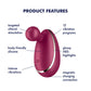 Satisfyer Spot On 1 Silicone Rechargeable Waterproof Clitoral Stimulator - Bordeaux
