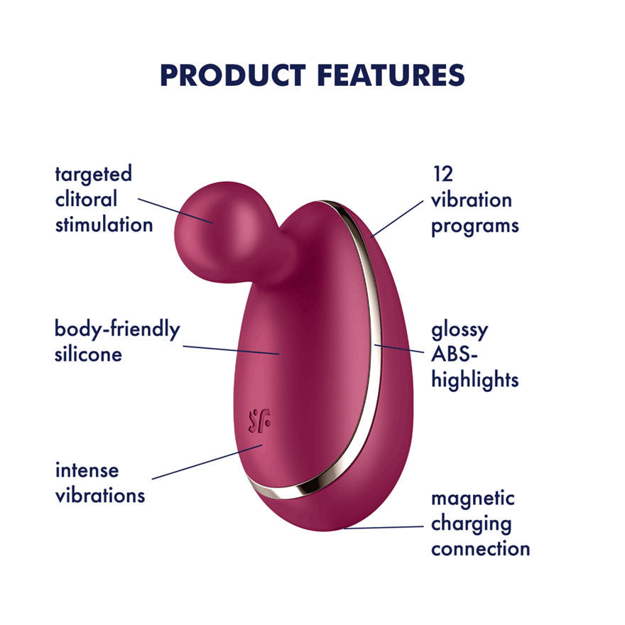 Satisfyer Spot On 1 Silicone Rechargeable Waterproof Clitoral Stimulator - Bordeaux