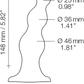 Strap-on-Me Hybrid Collection Beads Silicone Suction Cup Dildo - Large Measurements