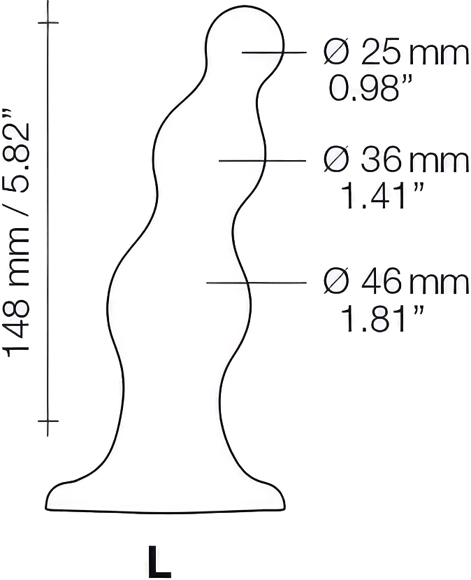 Strap-on-Me Hybrid Collection Beads Silicone Suction Cup Dildo - Large Measurements