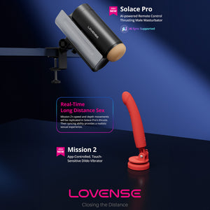 Compatible with the Lovense Solace Pro AI Powered Remote Control Thrusting Penis Masturbator