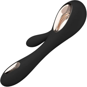 LELO SORAYA WAVE Rechargeable Silicone Dual Stimulation Vibrator - Black