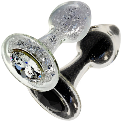 Sparkle Glass Butt Plug With Crystal Base By Crystal Delights
