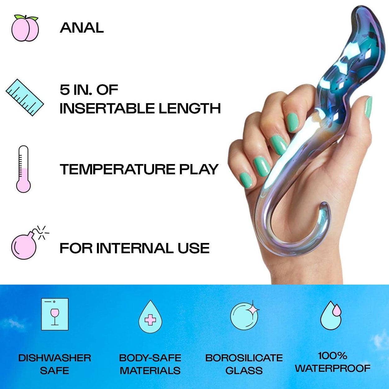 Unbound Stellar Glass G-Spot & P-Spot Dildo