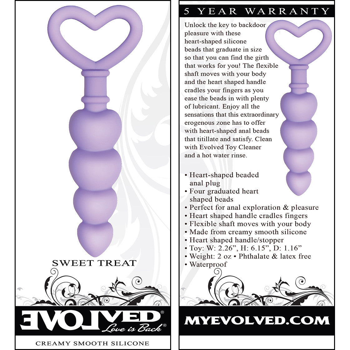 Sweet Treat Silicone Anal Beads By Evolved Novelties - Purple