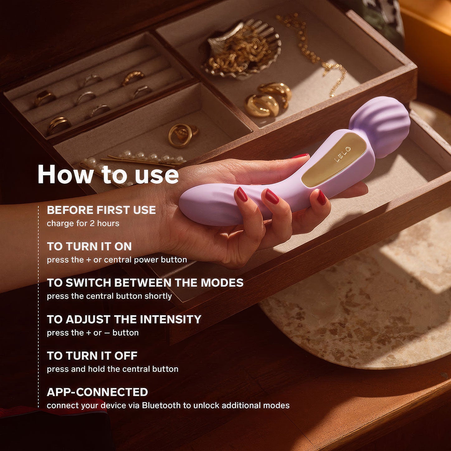 LELO SWITCH™ Double-Sided Silicone Wand Style Vibrator - How To Use